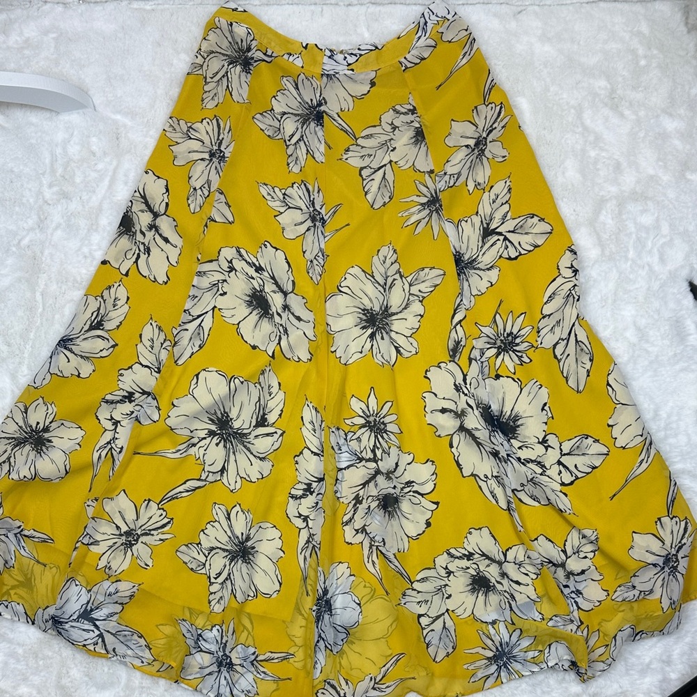 Ann Taylor Floral Yellow maxi Skirt Sz 6